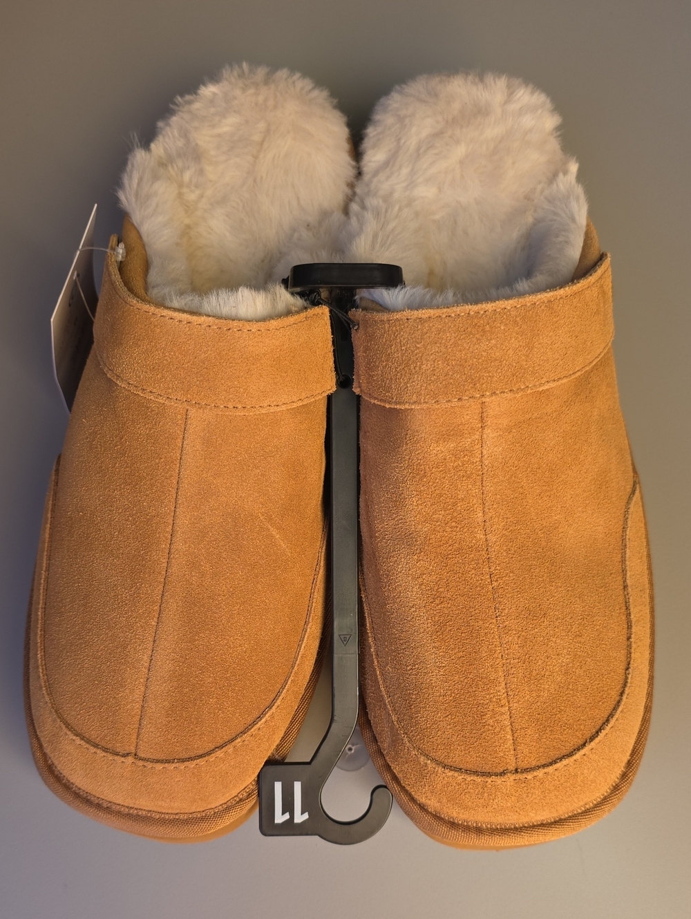 Joyspun Women's Faux Fur Convertible Clog Slippers